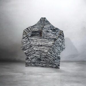 Weatherproof Men's Turtleneck Sweater in Navy and White Medium